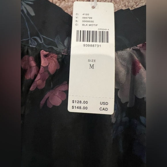 NWT new medium Anthropologie bubble skirt black floral pattern pockets elastic - Picture 8 of 15